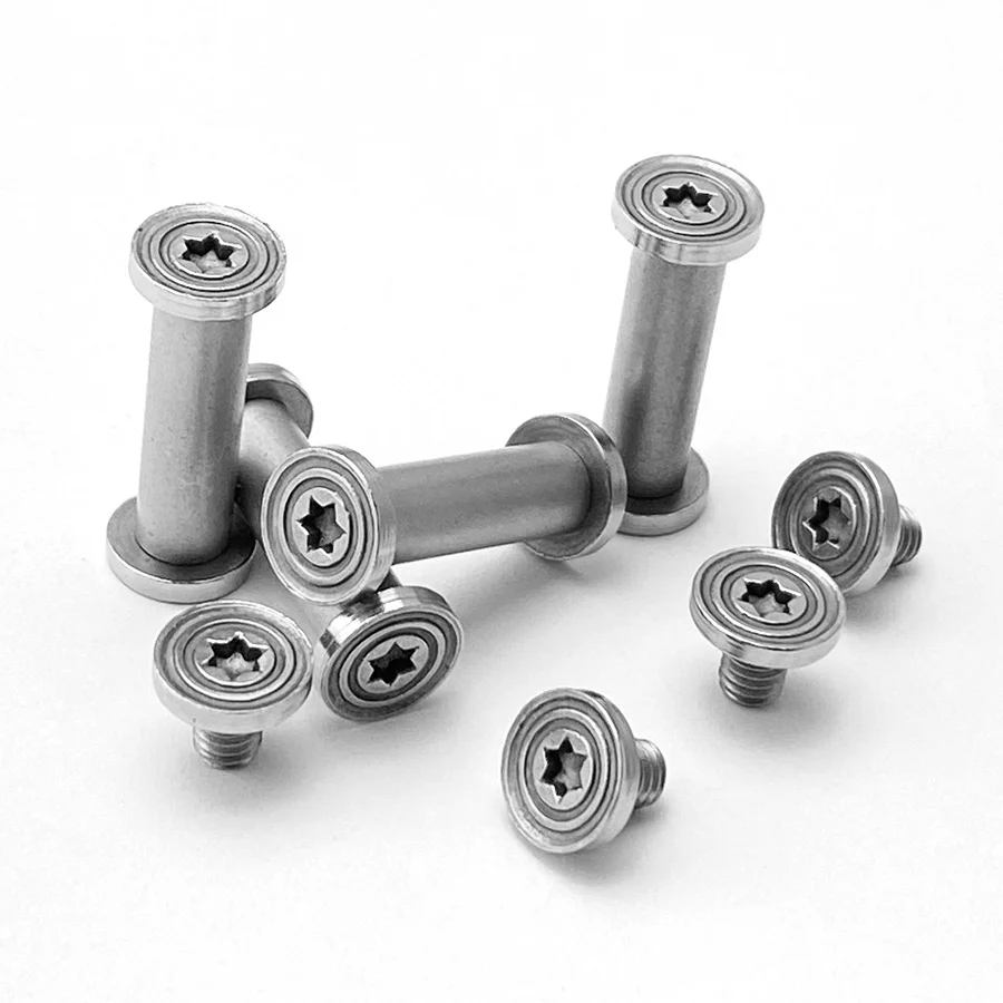 Juego de tornillos de mango de cuchillo plegable de acero inoxidable, M3.5, rosca T8, cabeza Torx, diámetro de agujero de 6mm, accesorios de fabricación de bricolaje, remaches, 3 juegos - imagen 2