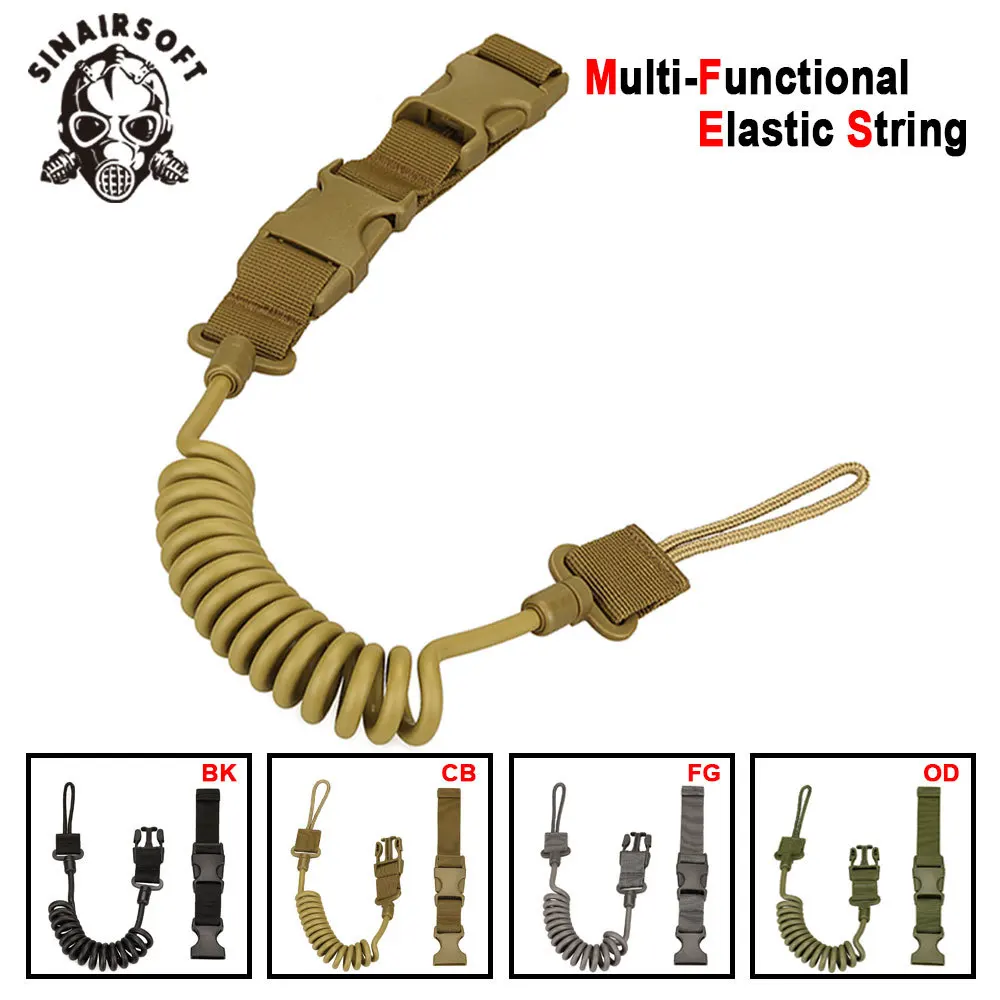 Eslinga elástica multifuncional para pistola táctica, sistema de correa ajustable para Paintball, Airsoft, caza - imagen 5