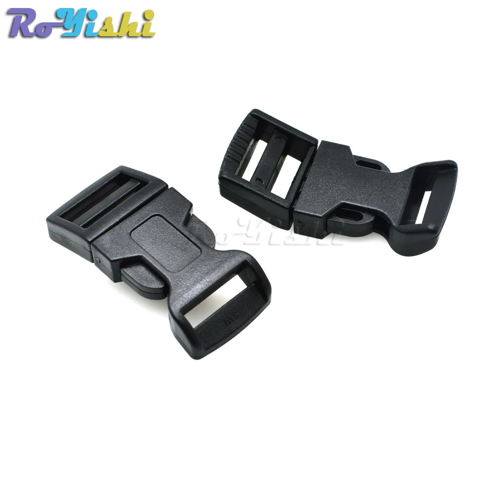 Hebillas de Liberación lateral contorneadas para pulseras de supervivencia Paracord/Collar de perro negro, 10 unids/paquete - imagen 5