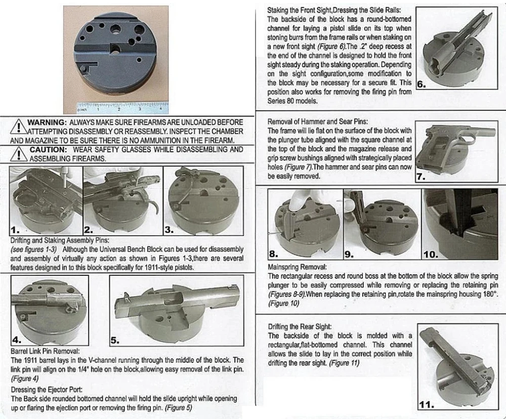 Smithing-Bloque de banco Universal M1911, antideslizante, antimarring, remontar armas de fuego, Base de herramientas, accesorios para Airsoft de caza - imagen 5
