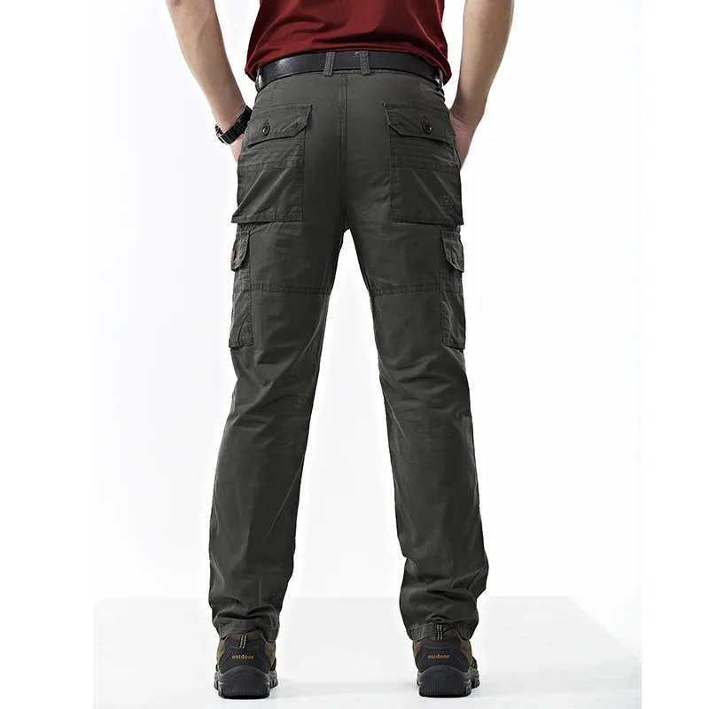 Pantalones Cargo de caza para hombre, pantalones vaqueros holgados de algodón, pantalones largos informales con múltiples bolsillos, talla grande 42, Primavera - imagen 5