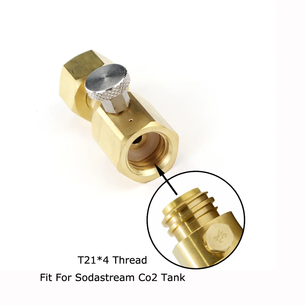 Adaptador de recarga de tanque de cilindro de CO2 de Soda con válvula de purga, compatible con W21.8-14(DIN 477) o conector CGA320, nuevo - imagen 2