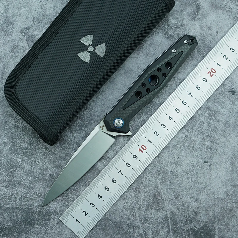 LEMIFSHE JR3347 cuchillo plegable D2 con fibra de carbono EDC outdoor