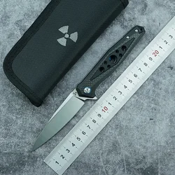 LEMIFSHE JR3347 cuchillo plegable D2 con fibra de carbono EDC outdoor