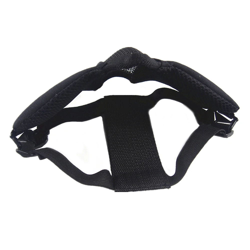 Máscara táctica de media cara Airsoft, malla metálica plegable, doble cinta, ajustable, CS, juego de guerra, caza, Paintball, máscaras protectoras - imagen 5