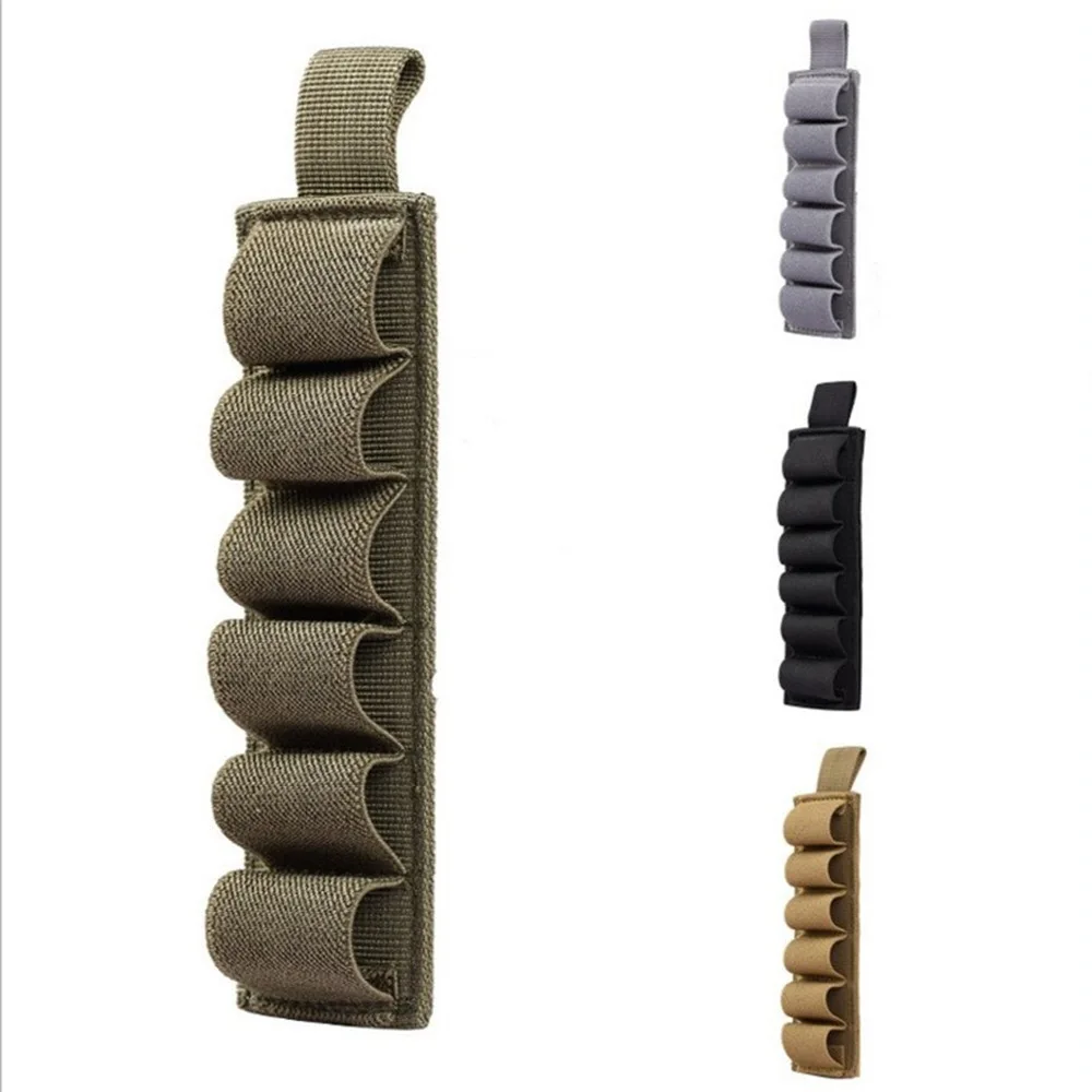 Soporte táctico para exteriores, carcasa redonda para escopeta, pistola de munición, soporte de recarga de bala con pegatina adhesiva de respaldo, 6 unidades - imagen 2