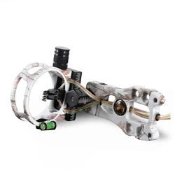 Tiro con arco TP3540 mira de arco de 4 pines con luz de visión LED 0,019 "Pin de fibra de latón mecanizado CNC para tiro de caza con arco compuesto