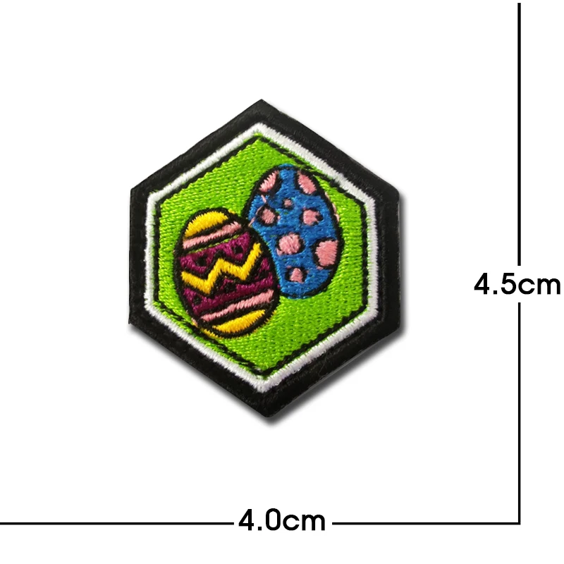 Parches hexagonales de alta calidad, abeja, árbol de Navidad, antorcha, insignia bordada, gancho, brazalete, pegatinas 3D para chaqueta y mochila - imagen 5