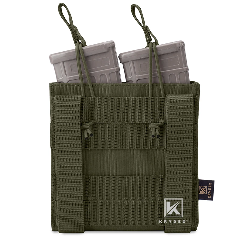 KRYDEX bolsa táctica abierta para revistas doble Airsoft MOLLE/PALS funda para revistas para Rifle de 5,56.223 y pistola de 9mm - imagen 3