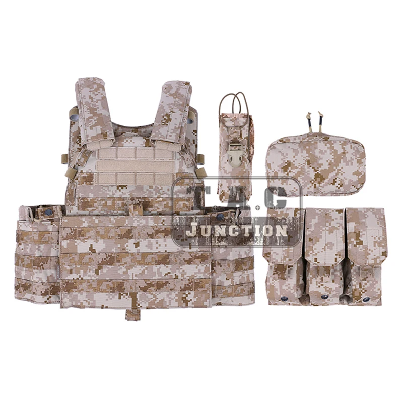 Emersongear-Chaleco de combate táctico Modular MOLLE, portador de placa de LBT-6094A, con bolsas, Color AOR1 - imagen 3