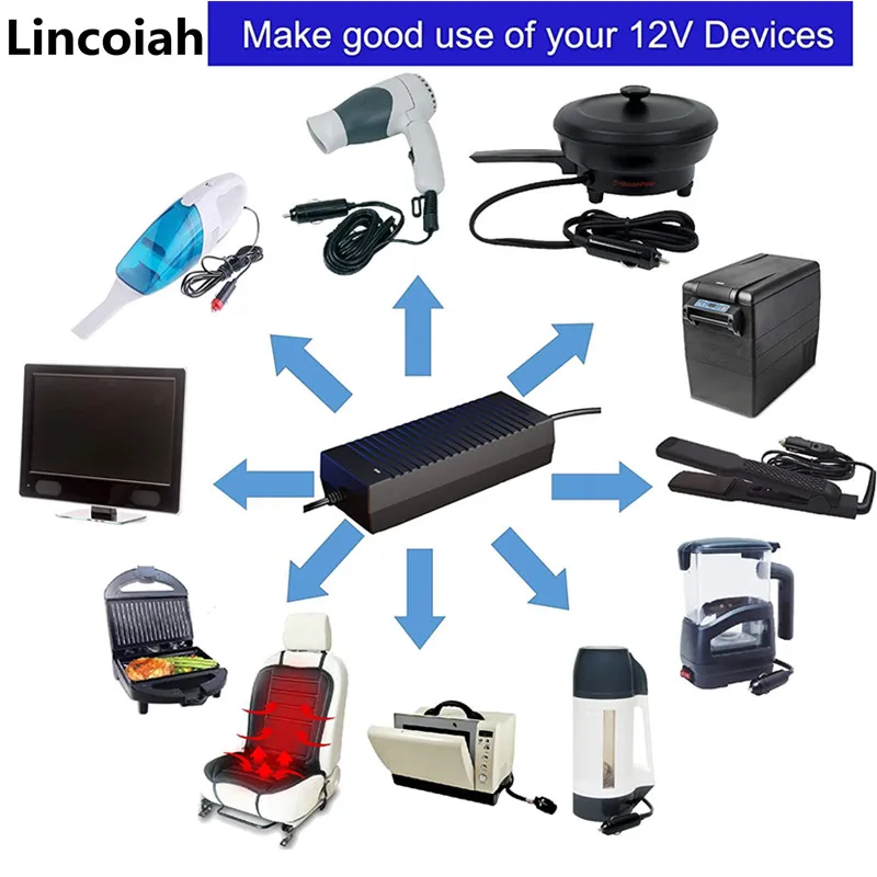 Adaptador de CA 110-220V a cc 12 V 2A 3A 5A 6A 8A 10A, convertidor de encendedor de cigarrillos, inversor de 12 V para bomba de aire de coche - imagen 2