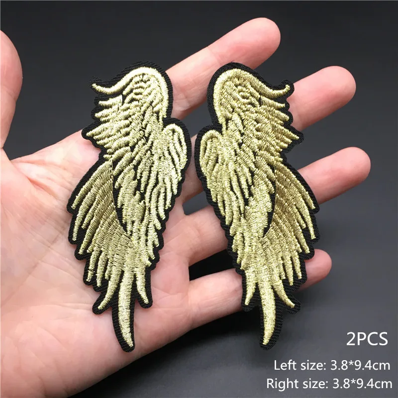 Parches para planchar con alas doradas para ropa, insignias de estrellas, apliques de rayas bordadas, decoración de mochila de costura - imagen 5