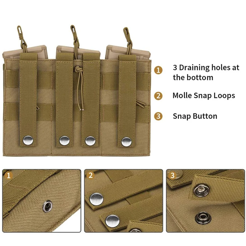 Bolsa Molle Mag para Rifle rápido, funda para cargador táctico de Parte superior abierta, de nailon 1000D, para AK AR M4 - imagen 4