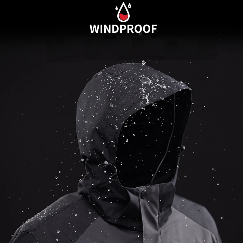 Chaquetas de esquí impermeables para hombre y mujer, abrigo de lana transpirable de gran tamaño, 3 en 1, 8XL - imagen 3