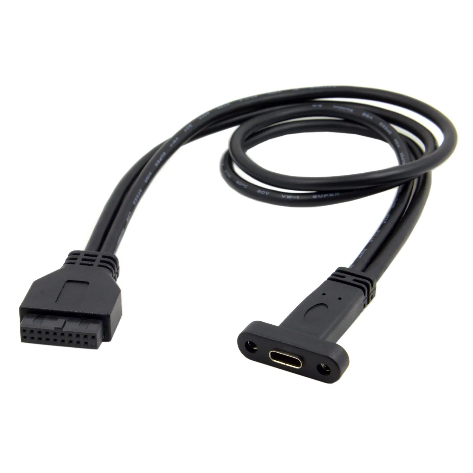 CY-puerto único USB 3,1 tipo C, USB-C hembra a USB 3,0, placa base, Cable de cabezal de 19 pines, 40cm - imagen 5