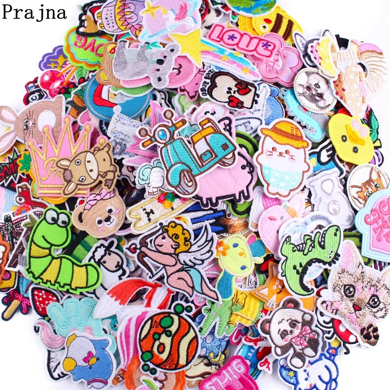 10 uds/20 piezas Uds. Parches bordados de dibujos animados al azar para ropa parches termoadhesivos parches de animales pequeños en ropa DIY