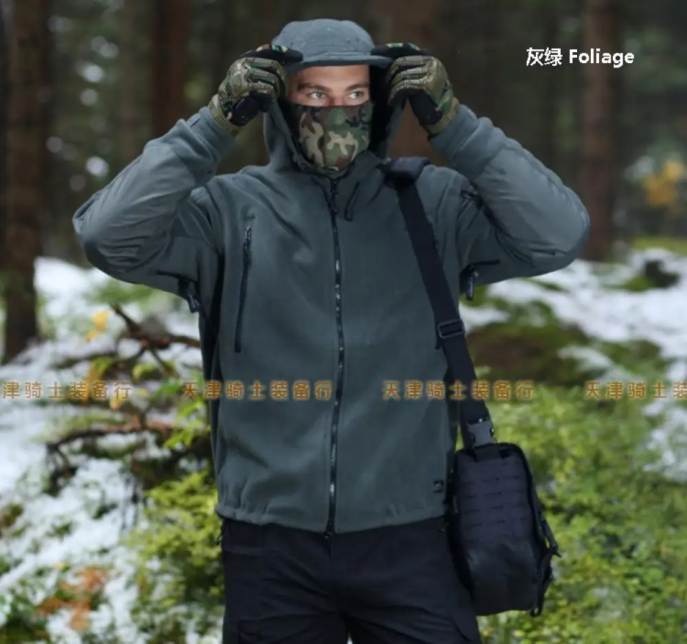 Chaqueta polar táctica de doble cara, Superfina, con capucha y gruesa - imagen 2