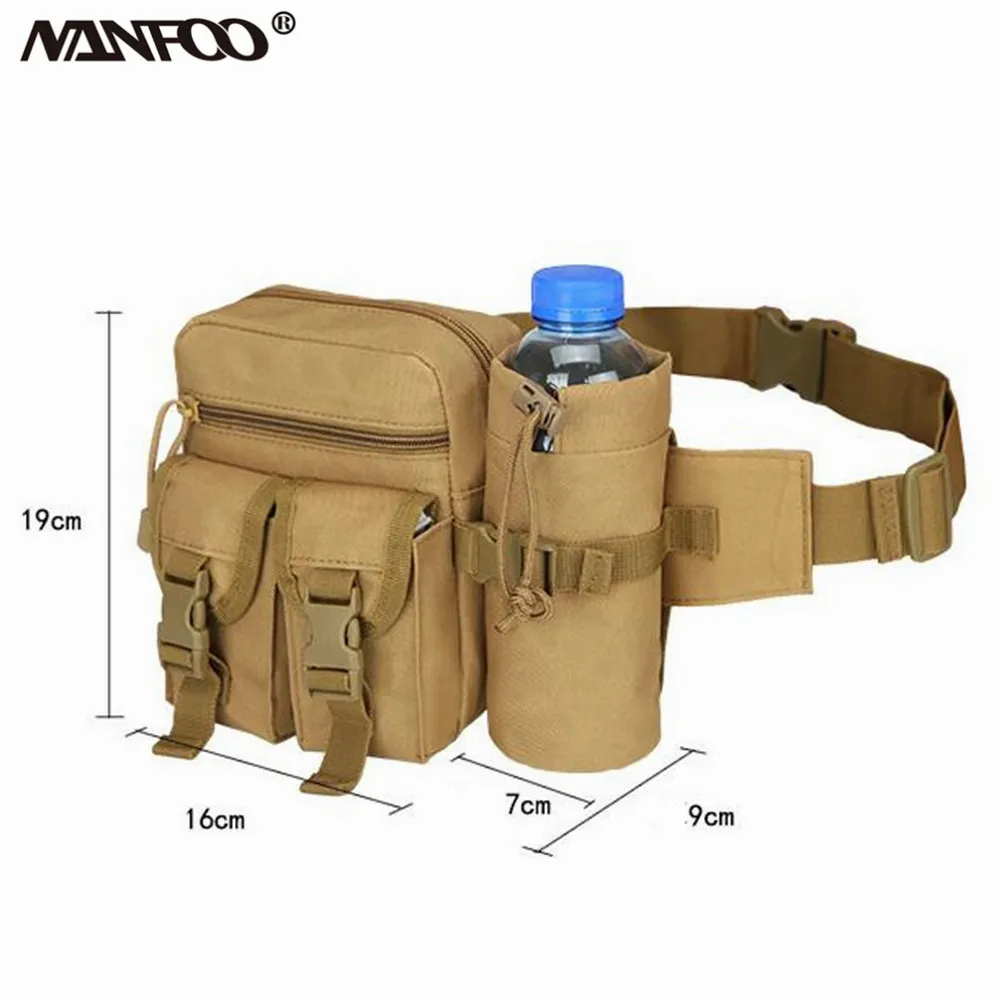 Riñonera táctica militar Unisex para exteriores, soporte para botella de agua desmontable, senderismo, escalada, paquete duradero, pesca, ciclismo, bolsa de nailon - imagen 4