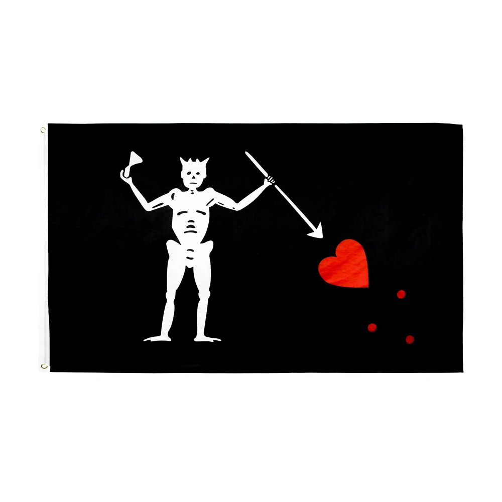 Detalle del diseño jolly rogers en la bandera pirata