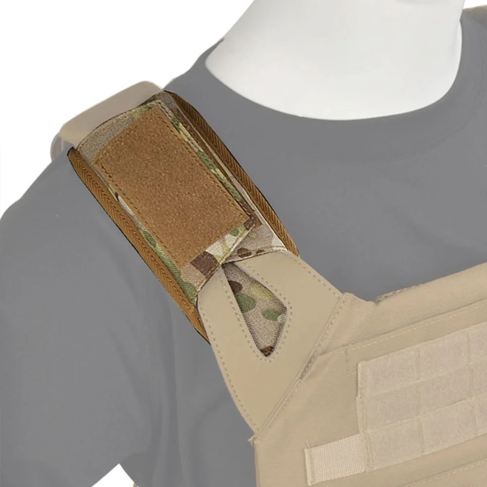 Almohadillas tácticas para correa de hombro, cubierta para aliviar el dolor de hombro, placa de armadura, accesorios de pecho de caza, malla acolchada de descompresión, 1 par - imagen 3