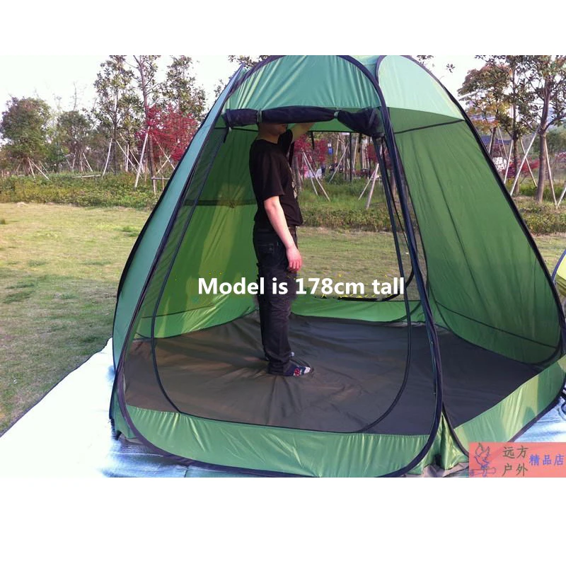 Inside tent with pad