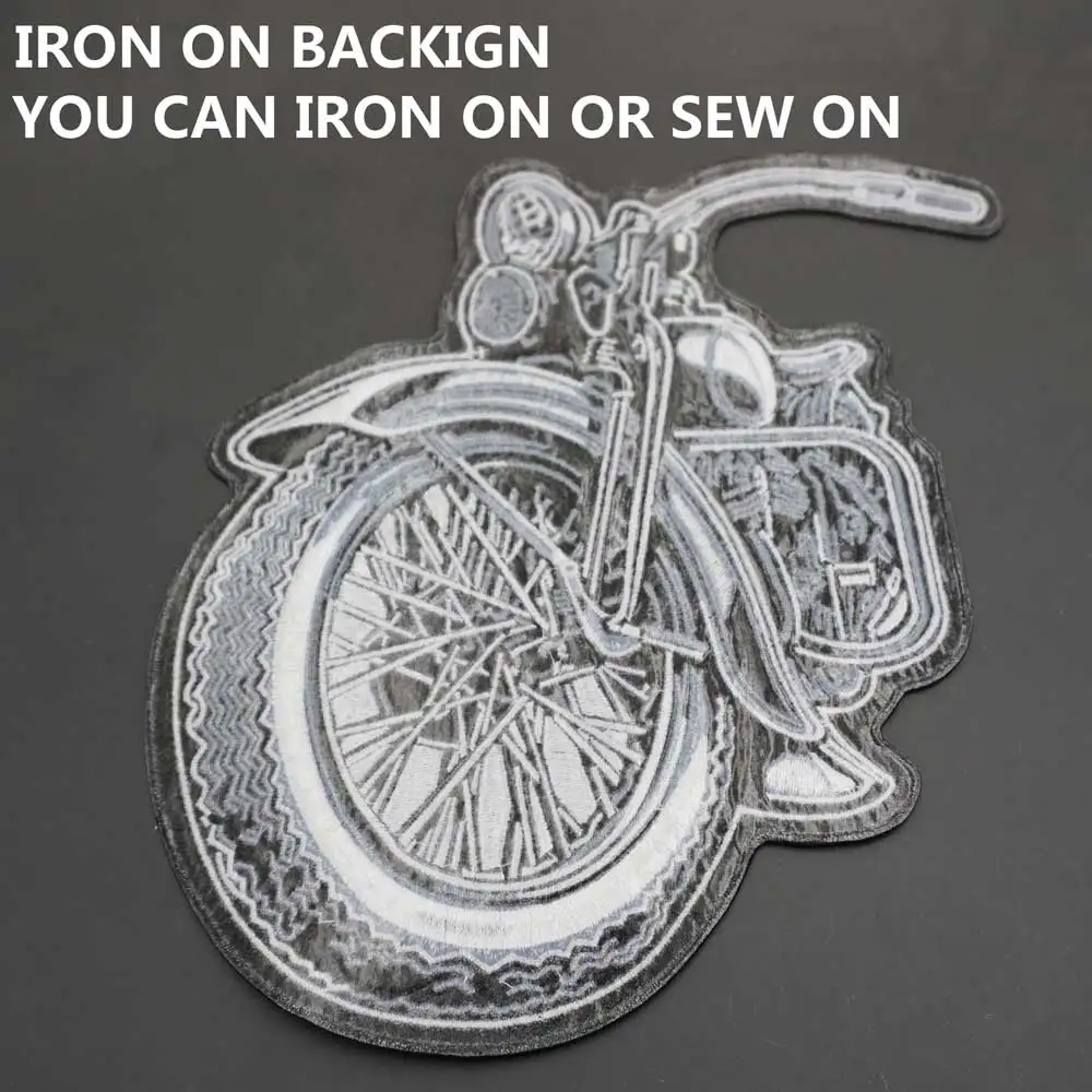 Parche bordado de motocicleta grande para chaqueta, chaleco trasero, Club de motocicleta, motociclista - imagen 2