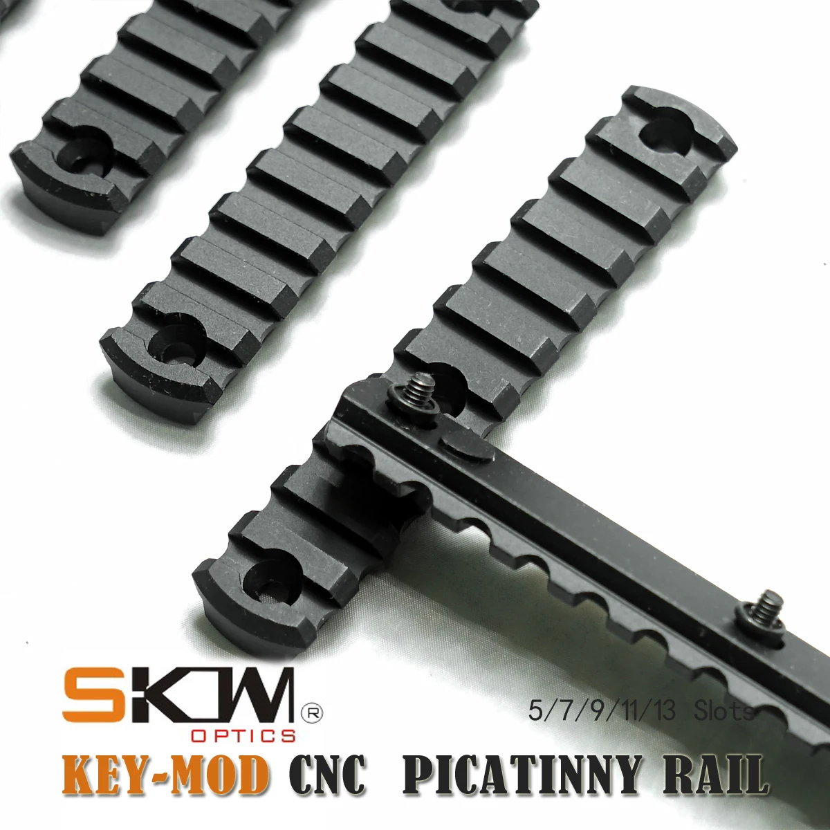 SKWGEAR Key Mod/M-LOK 6061-T6 riel Picatinny anodizado 5/7/9/11/13 ranuras/Weaver CNC juegos de segmentos de secciones de riel para guardamanos - imagen 4