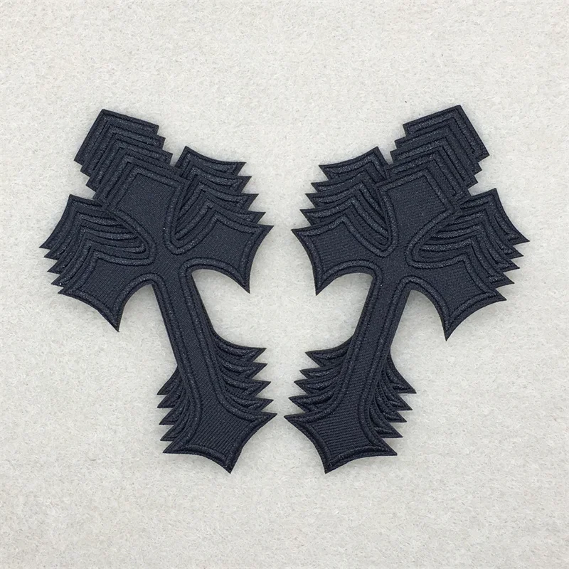 Lote de 10 Uds de parches cruzados para ropa, apliques bordados Diy, parches para planchar para ropa, insignias adhesivas para pantalones vaqueros (7.0x10.3CM) - imagen 5