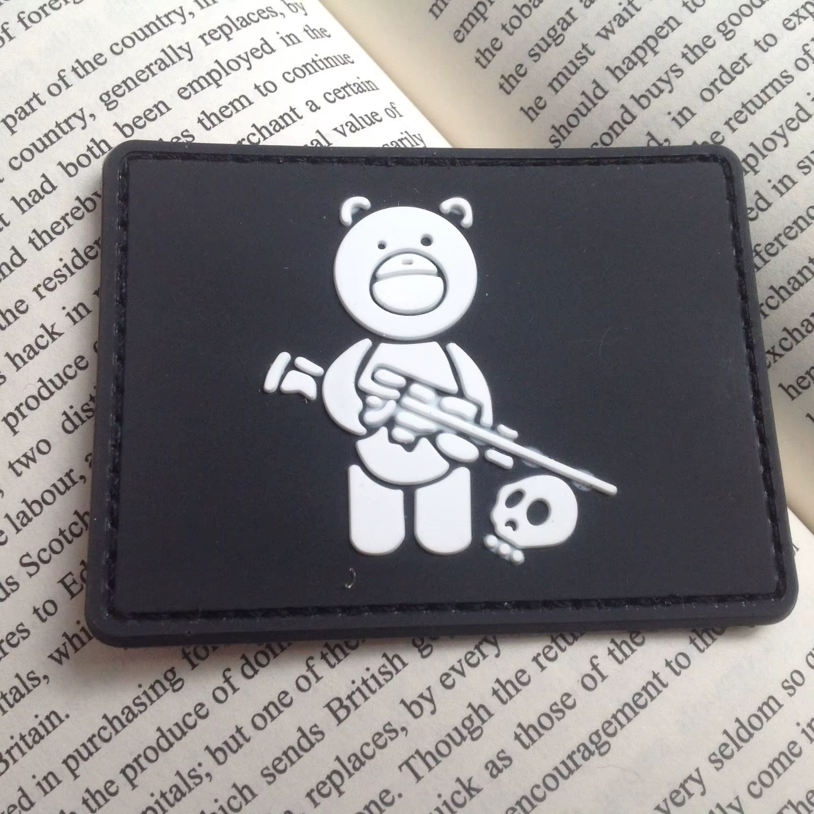 Parche de goma del ejército táctico de PVC, Calavera cazador de francotirador, oso negro, 3D - imagen 4