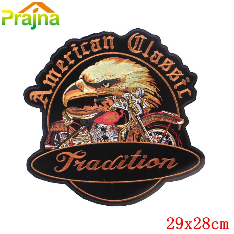 Parche bordado de águila grande para motocicleta, pegatinas para ropa, parches de motorista, Parche de rayas de Calavera, accesorios para chaqueta - imagen 4