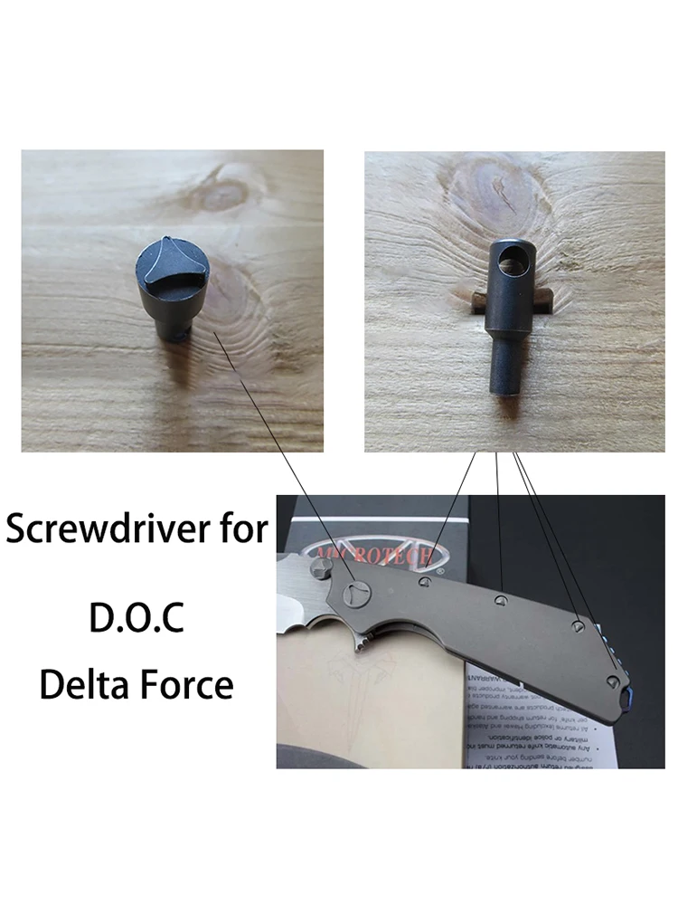 Microtec Wildboar de acero inoxidable, cuchillo plegable DOC Delta Force, destornillador, herramienta de extracción de tornillos, Clip de husillo D2 G10, mango de clavo - imagen 3