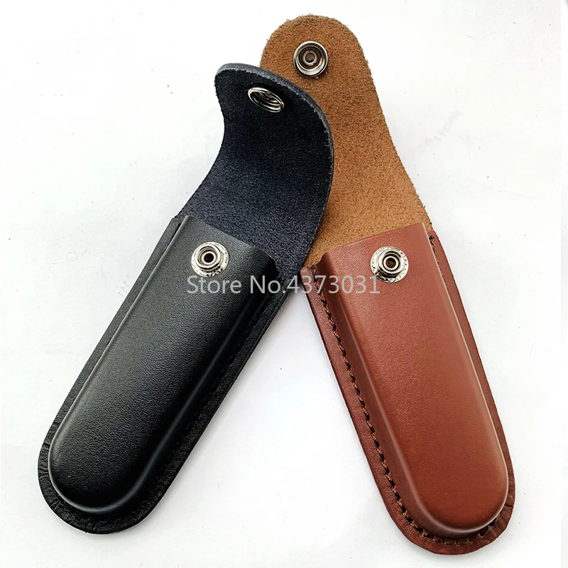Funda plegable para cuchillo suizo, cubierta de cuero para el primer piso, color negro/marrón - imagen 4