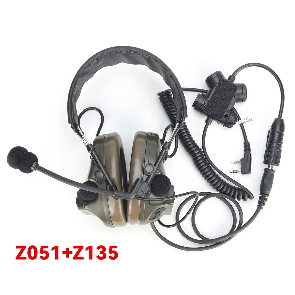 Auriculares tácticos militares Z-TAC Comta III con PTT: cancelación de ruido, protección auditiva para Baofeng UV-82/Kenwood - imagen 3