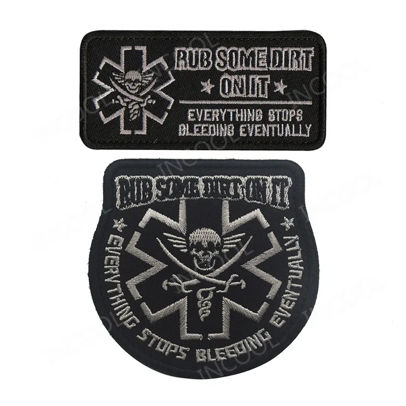 Parches bordados de espadas de Calavera, parche reflectante IR, bordado de goma de PVC, parches decorativos para ropa, gorra de mochila - imagen 4