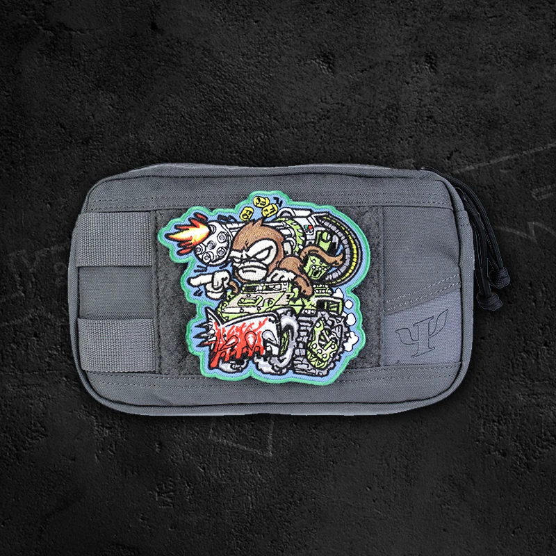 Parche bordado táctico, Robot de guerra, diseño de mono, brazalete Firepower Drive para ropa, mochila, chaleco, decoración - imagen 3