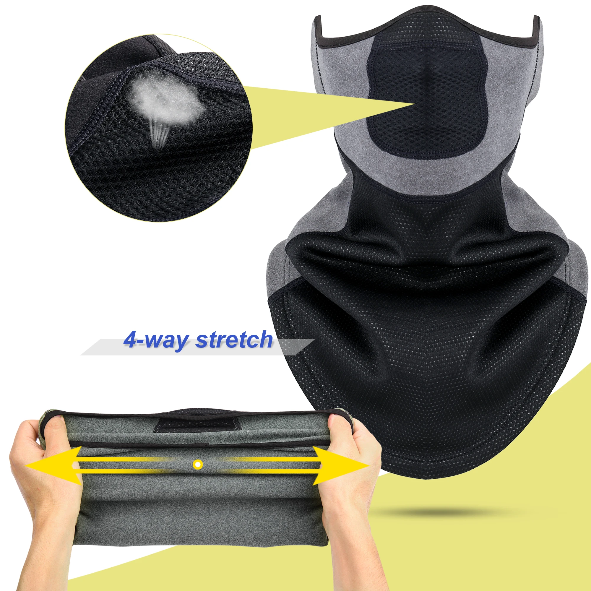 Pasamontañas de lana para motocicleta, mascarilla térmica para el cuello, cálida, a prueba de viento, para Motocross y esquí, unisex - imagen 4