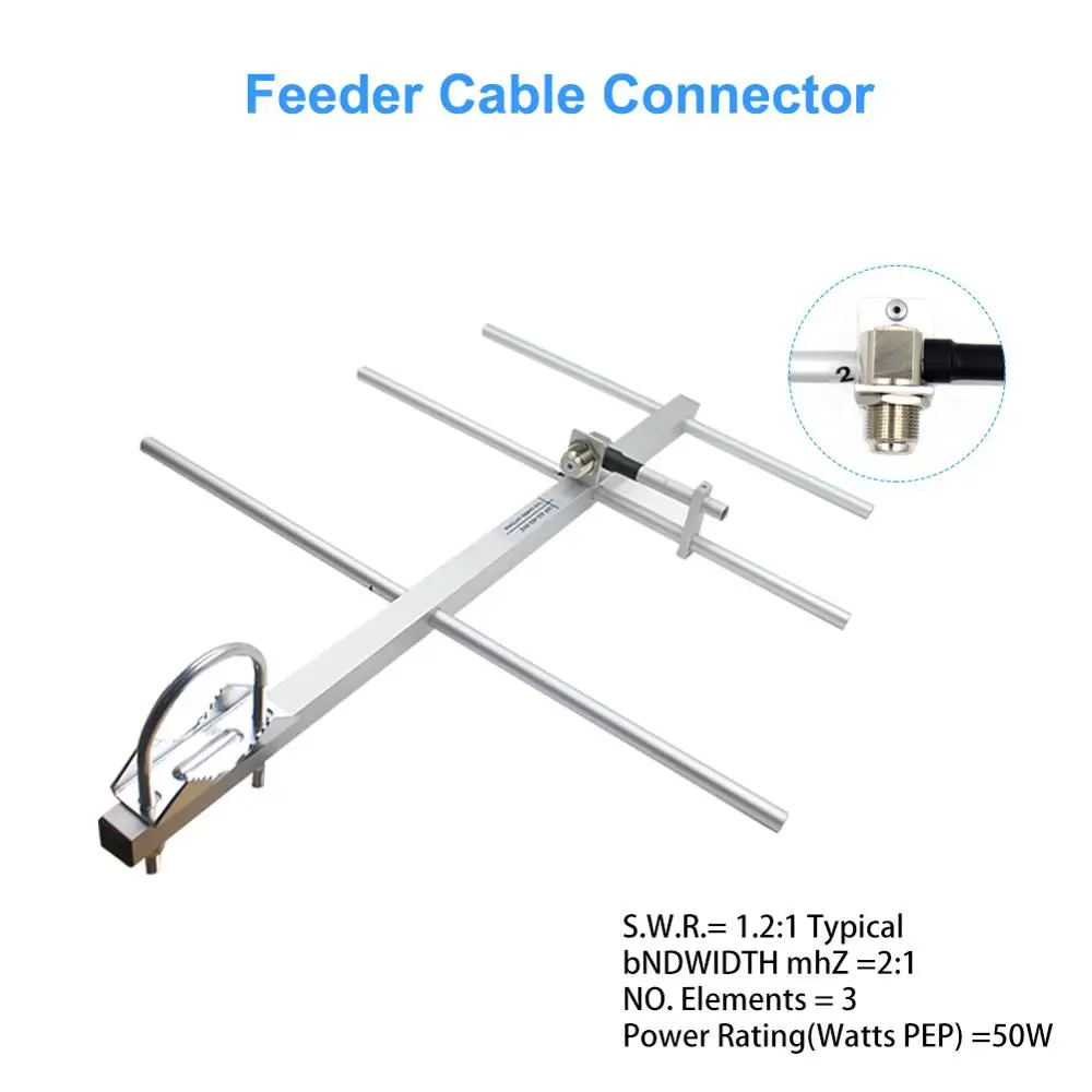 Yagi-antena de Radio HD1 de alta ganancia, aleación de aluminio UHF, 430-450MHz, conector hembra, señal fuerte, antena de TV para exteriores - imagen 4