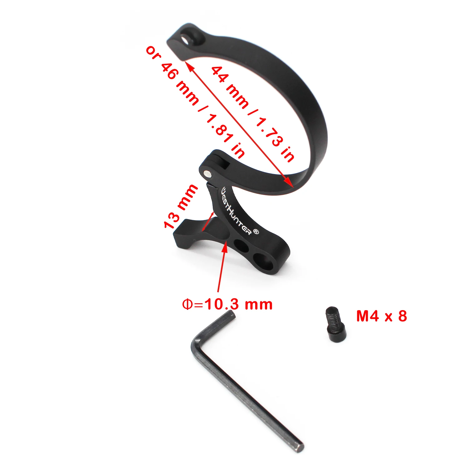 WestHunter-anillo de ajuste de aumento para mira telescópica, 44mm/46mm de diámetro Anillo de alcance de palanca de tiro de vista de interruptor, accesorios de miras ópticas - imagen 5