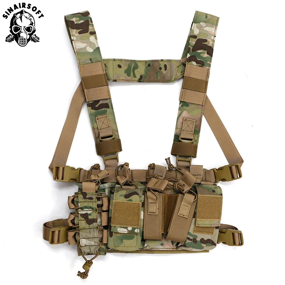 Equipo táctico multibolsillo para Paintball de combate, chaleco de caza, aparejo de pecho, campo de batalla, Camping al aire libre, senderismo, USMC - imagen 4