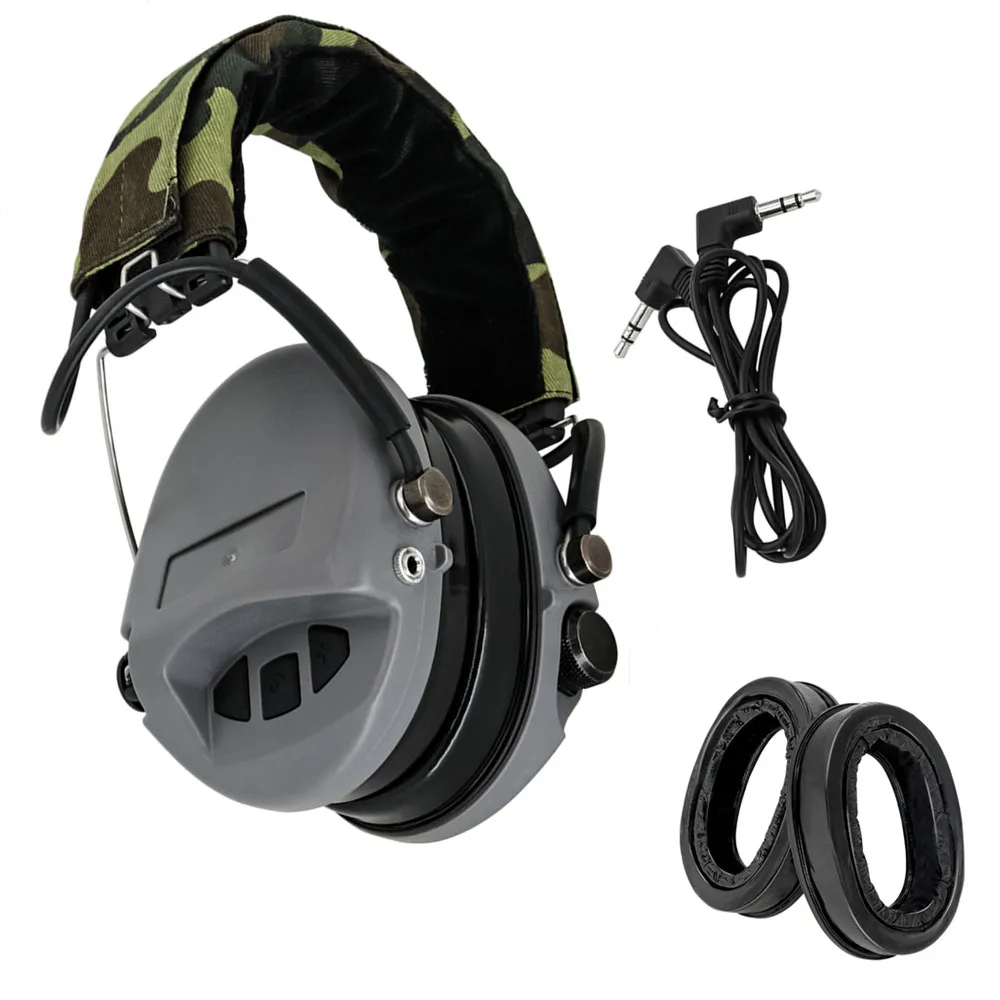 Auriculares electrónicos de protección auditiva con orejeras de Gel MSASordin Tactical Airsoft, color gris - imagen 3