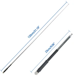 Antena VHF telescópica SMA 136-174MHz alta ganancia para Baofeng Quansheng