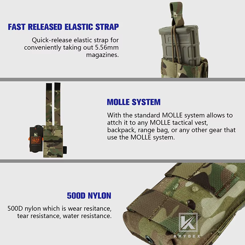 KRYDEX bolsa táctica MOLLE modular portarrevista abierta para chaleco - imagen 5