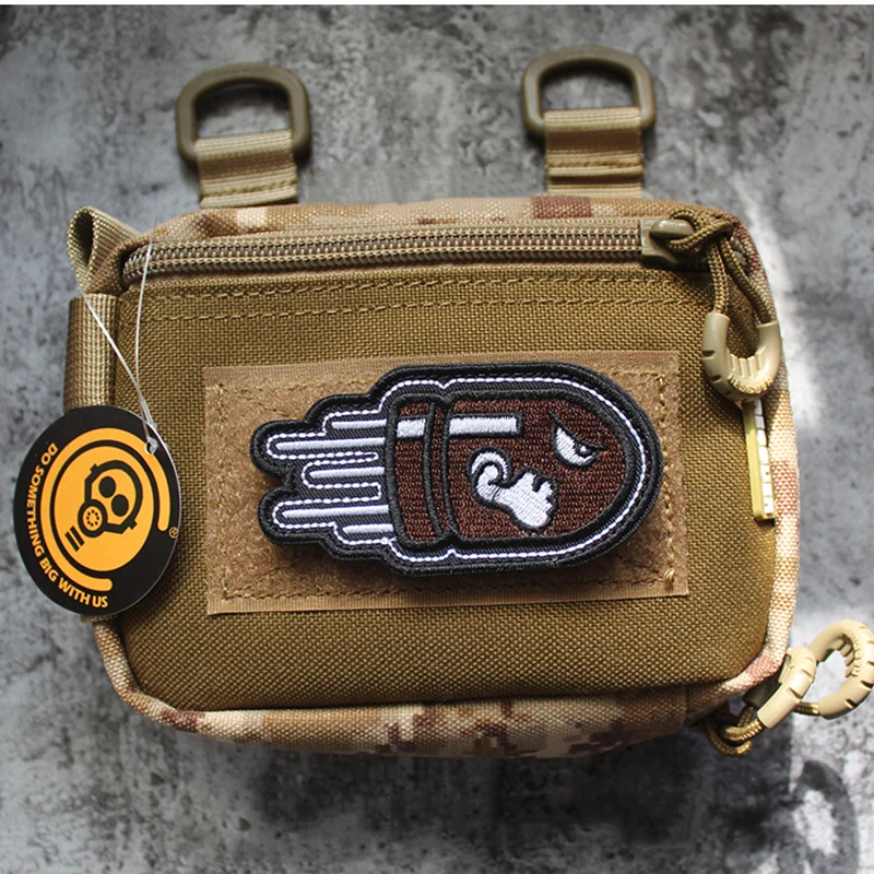 Parche bordado para ropa tiburón misil bala enojado tiburón bordado táctico dirigido tiro combate DIY apliques militares - imagen 3