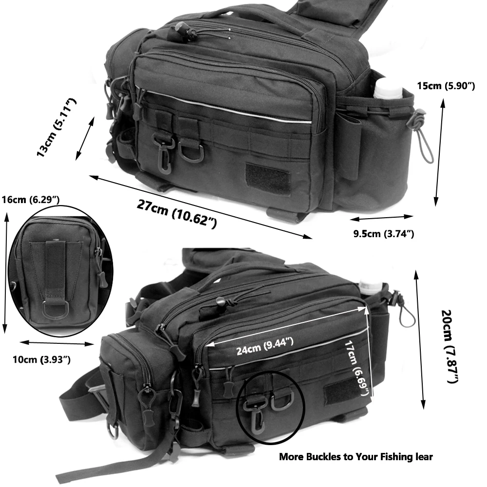 Mochila de hombro para caza, bolsa de aparejos de pesca con eslinga, paquete de almacenamiento para pesca al aire libre - imagen 5