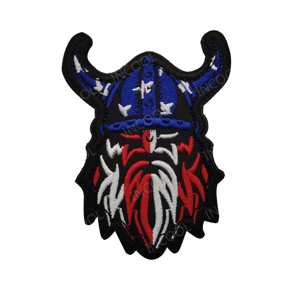 Parches bordados reflectantes vikingos en GOD WE TRUST, tela de Lobo, fabricante de parches bordados para mochila de ropa - imagen 3
