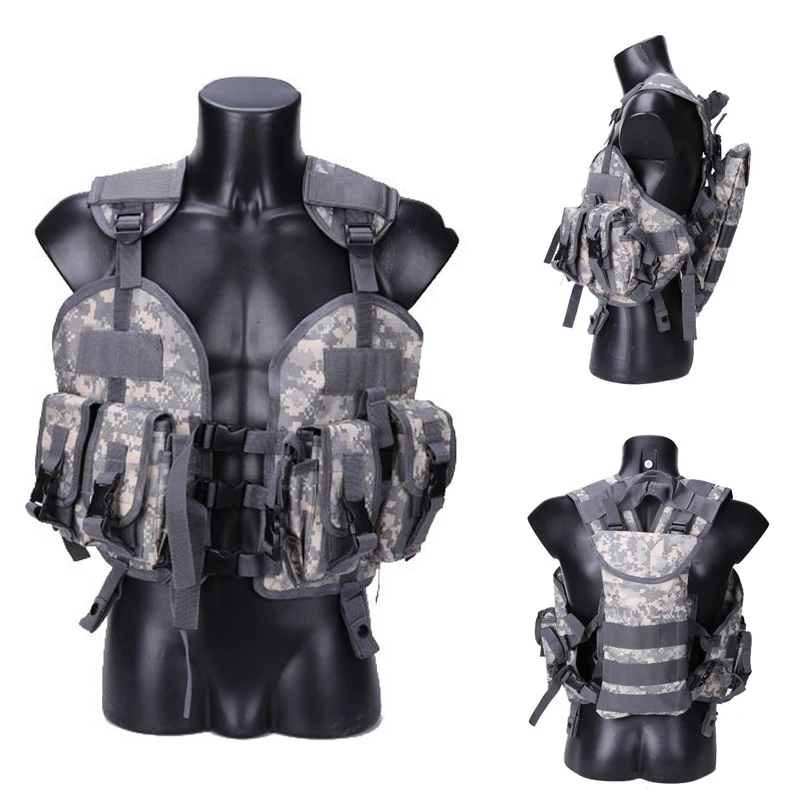 Chaleco táctico asalto MOLLE con hidratación para airsoft camuflaje - imagen 3
