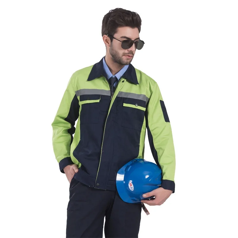 Ropa de trabajo de primavera para hombre y mujer, chaqueta + Pantalones, taller mecánico, fábrica, reparadores de automóviles, uniforme de mono de trabajador duradero - imagen 4
