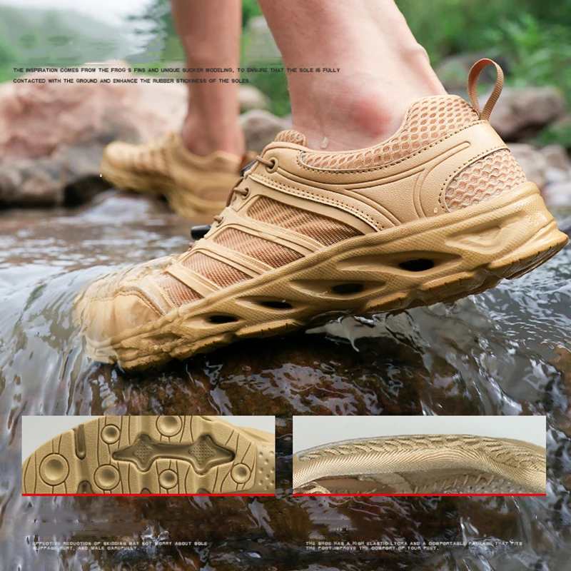 Zapatos ultraligeros para deportes al aire libre para hombre, calzado de acampada, senderismo, Trek, transpirables, resistentes, Verano - imagen 4