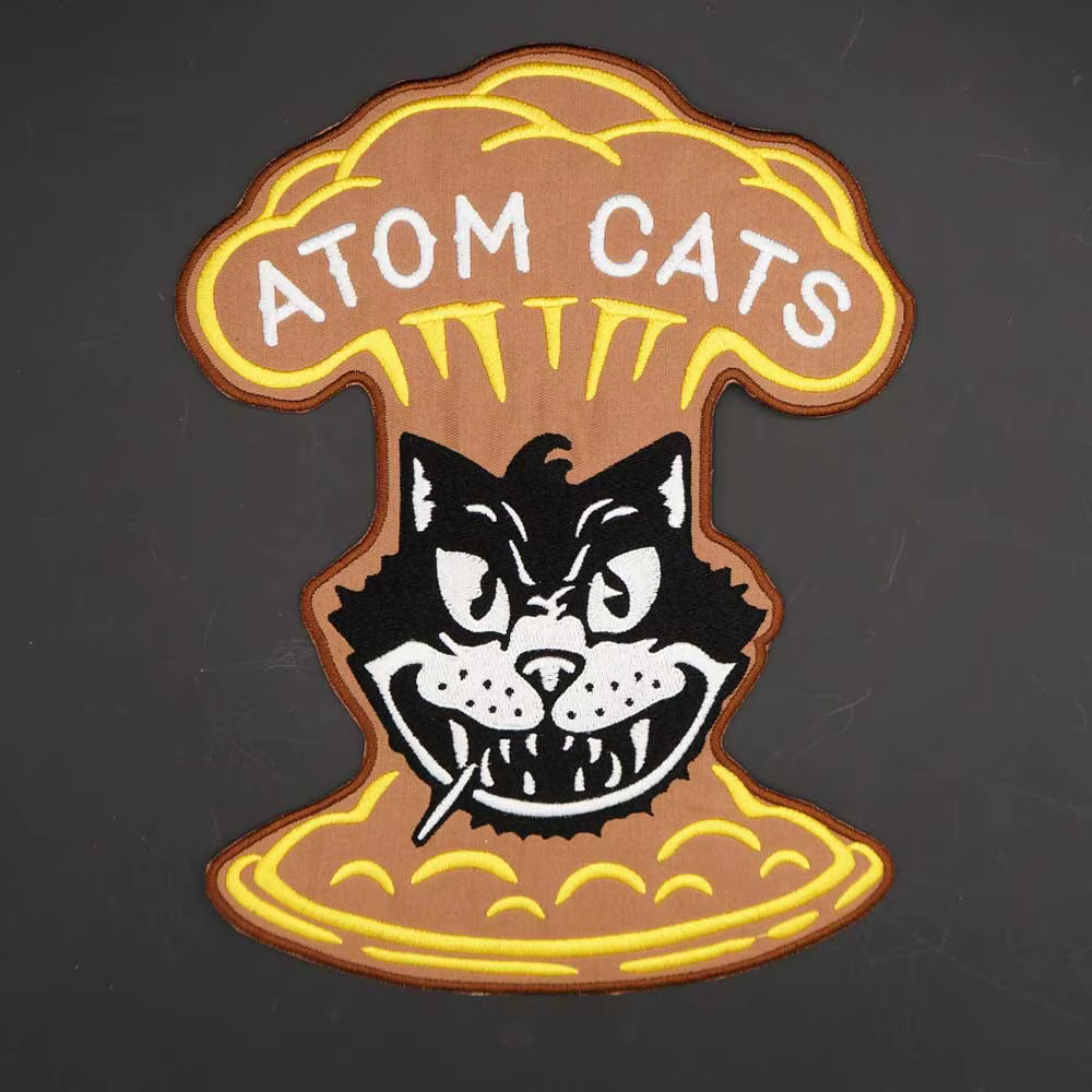 ATOM CATS Parche bordado motero grande para coser o planchar