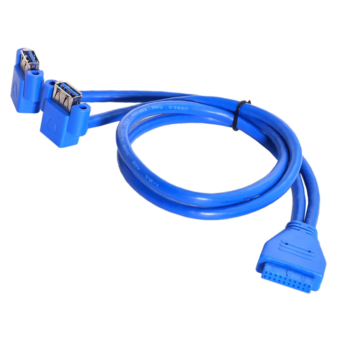 CY NGFF-Cable de montaje en Panel con ranura para cabezal, conector USB 3,0 A Tipo Dual hembra A placa base, 20 pines, 19 pines, 50cm - imagen 2